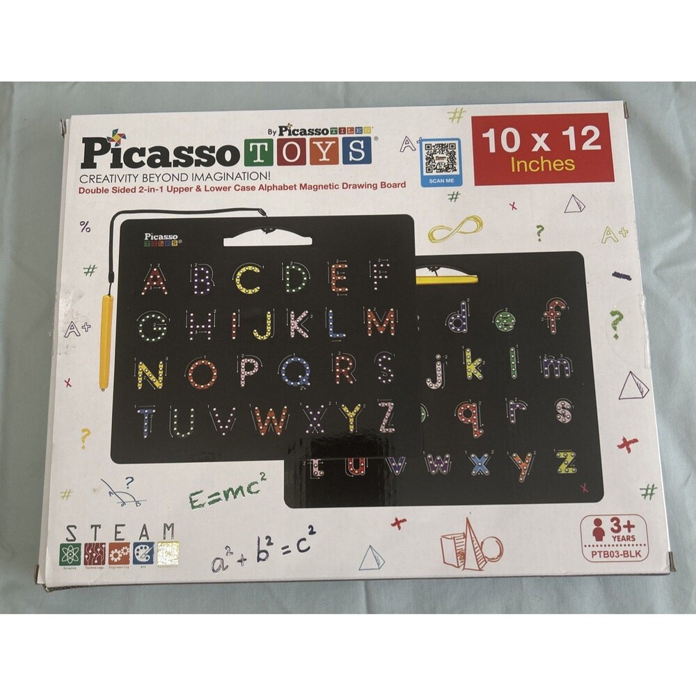 Picasso Toys Alphabet Magnetic Drawing Board 10x12in Double Sided